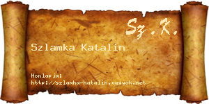 Szlamka Katalin névjegykártya
