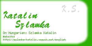 katalin szlamka business card
